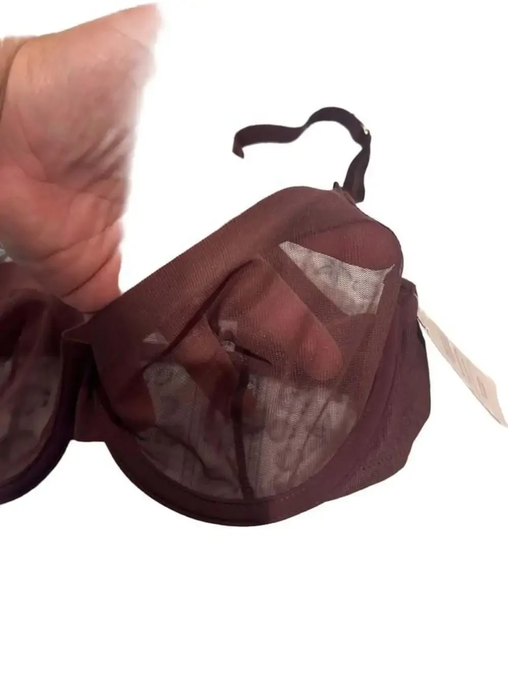 Auden Women's Unlined Mesh Underwire Bra Dark Burgundy 36B